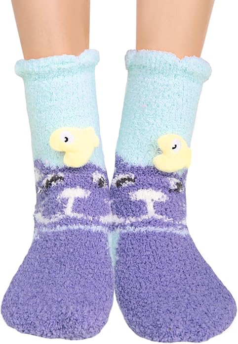 Benefeet Sox Cute Fuzzy Socks for Women Girls Fluffy Warm Cozy Novelty Slipper Socks Funny Animal Plush Sleeping Socks