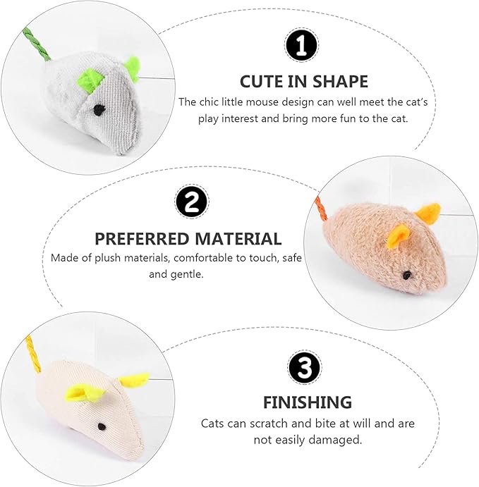 ISMARTEN Catnip Toy, Cats Mouse Plush Cat Toys, Cat Mice & Animals Toys for Indoor Cats and Kittens, Cat Chew Toy for Exercise for Pet Cat Kitten Kitty (6 Packs)