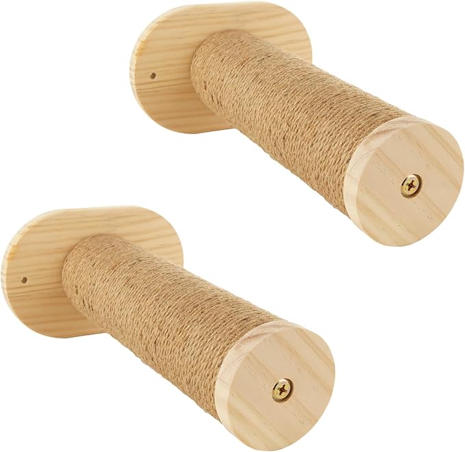 CertBuy 2 Pack Cat Wall Furniture, 11.2 inch Cat Wall Shelves with Jute Scratching Cat Shelf, Cat Wall Steps for Most Kitten, Medium Cats