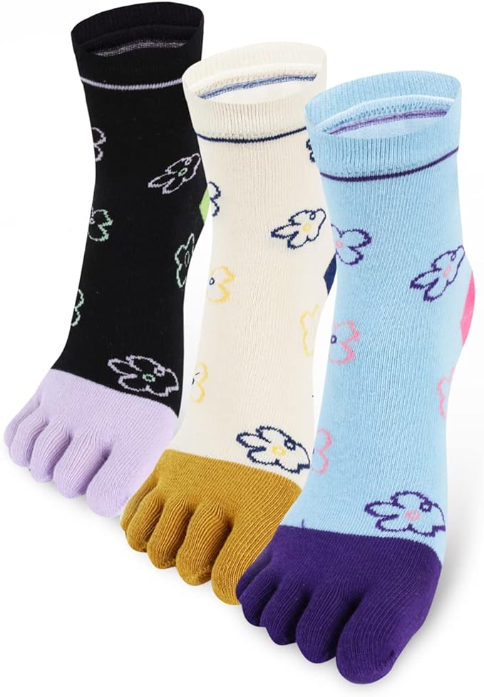 Benefeet Sox Funny Toe Socks Women Five Finger Socks Girls Cute Toe Seperated Cotton Socks Running Athletic Christmas Gifts