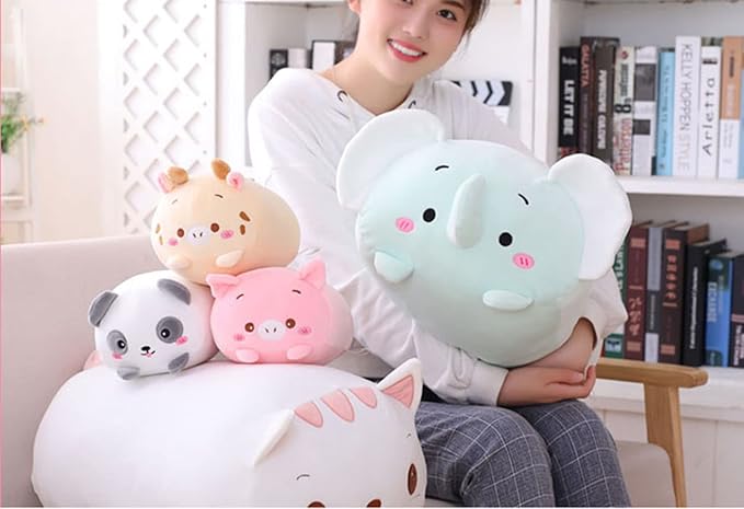 Cute Plush Elephant Stuffed Squishy Animal Elephant Cylindrical Body Elephant Pillow,Super Soft Elephant Hugging Toy Pillow Kids Kawaii Sleeping Elephant Pillow Gifts for Bedding Decor 24-Inch