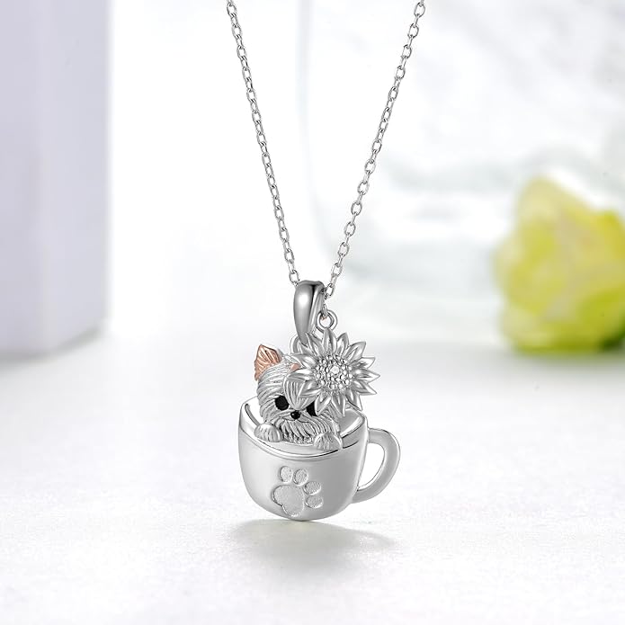 Black Cat/Pug/Boston Terrier/Capybara/Yorkie/Beagle/Maltese/Corgi Necklace 925 Sterling Silver Cute Animal Jewelry for Women