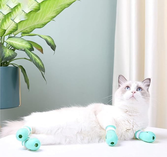 Adjustable Silicone Cat Scratch Proof Boots for Bathing and Grooming