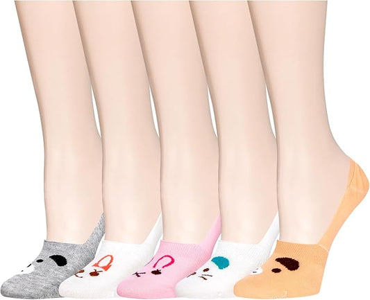 Benefeet Sox Womens Girls Cute No Show Liner Socks Non Slip Funny Patterned Low Cut Socks Novelty Cotton Loafer Footies Sock