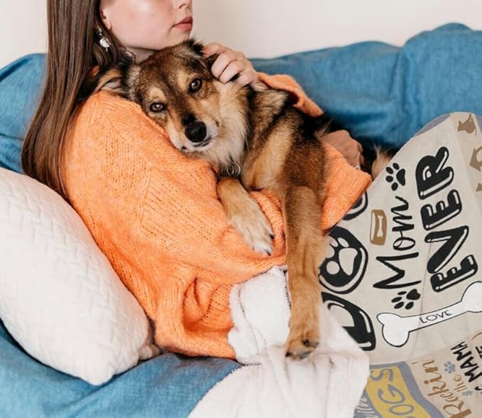 Dog Lovers Gifts for Women, Dogs Mom Blanket 60x80 Inch, Dog Mom Gifts for Women for Mothers Day Christmas Thanksigiving