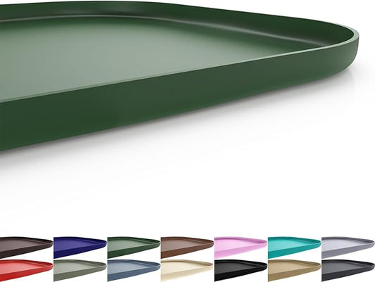 Silicone Pet Feeding Mat with Raised Edge for Food and Water, Dog Bowl Mats, Cat Bowls Placemat with High Lip for Floor Waterproof, Rubber Tray for Cats and Dogs 22 x 14 x0.8 Dark Olive