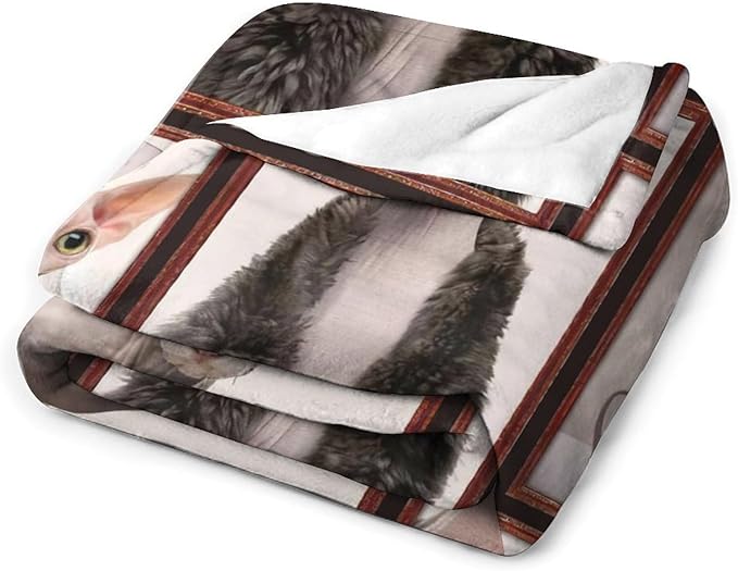 Hairless Cat Blanket Hairless Cat Gifts for Girls Boys Woman Kids Hairless Cat Lover Throw Blankets Soft Blanket Warm Fleece Flannel Plush Blankets for Bed Sofa Couch 50"x60"