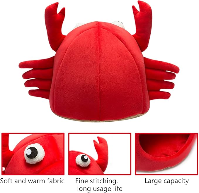 Hollypet Cat Bed for Indoor Cats - Cat Cave Bed Cat House Cat Tent with Removable Washable Cushioned Pillow, Soft and Self Warming Kitten beds, Cat Beds & Furniture, 2-in-1 Crab Pet Bed, 15 x 15 inch