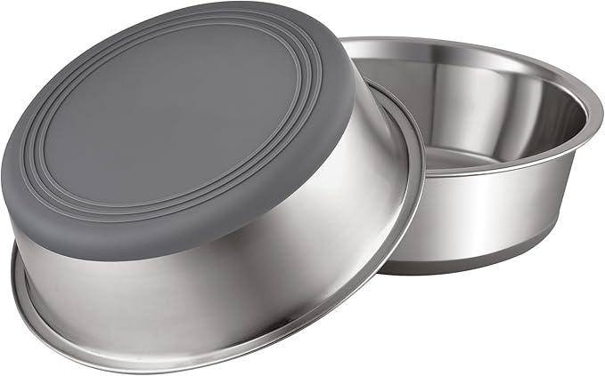 PEGYY11 Nonslip Stainless Steel Dog Bowls, 7.6 US Cup, 2 Count
