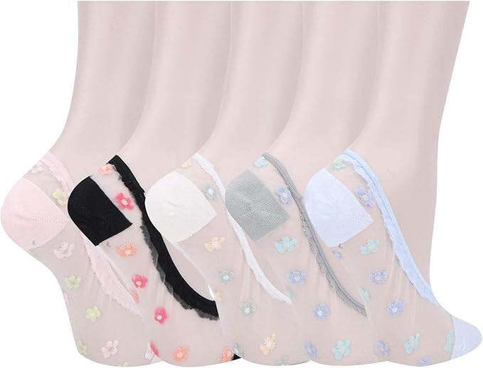 Benefeet Sox Sheer No Show Socks Women Girls Cute Thin Mesh Low Cut Liner Socks for Loafers Boat Shoes