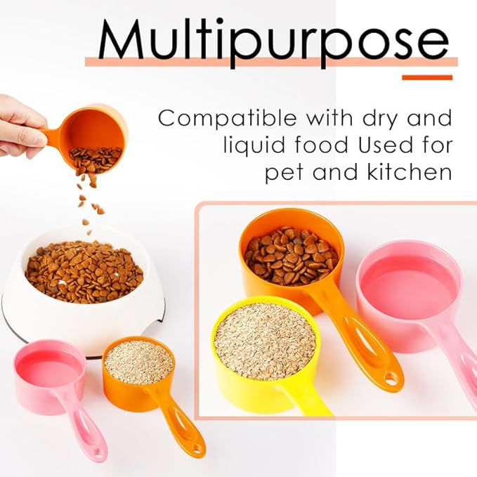 SUPERDESIGN 1 Cup Dog Food Scoop for Container Melamine Measuring Scoop for Dogs Cats Birds and Rabbits Pet Food Feeding Scoop Dishwasher Safe - Orange