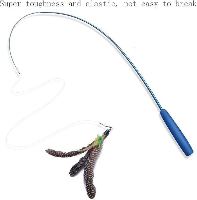 Cat Toys Interactive,9 Packs Retractable Cat Toy Wand, Cat Feather Toy, Assorted Refills Teaser Exerciser Wand Toy Set,Fish Bird Butterfly Dragonfly Worm