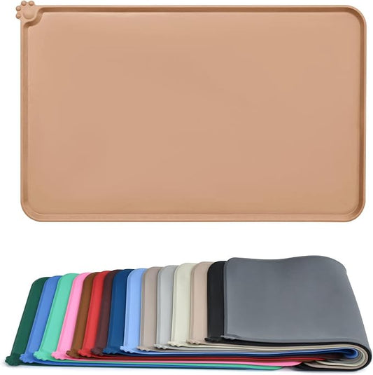 AUDWUD Silicone Waterproof Pet Feeding Mats,Anti Slip Bowl Pad,Dog Mat for Food and Water