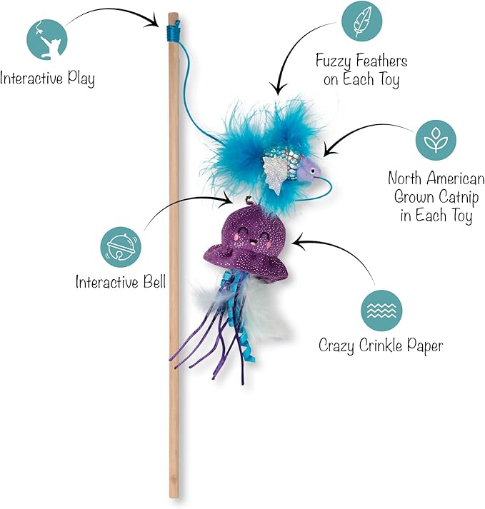 Fringe Studio "Going with The Tide Teaser Cat Toy, Pet Shop Collection (717003)