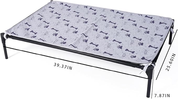 Forher Assemblable Metal Frame Puppy Elevated Dog Bed, Portable Dog Bed, Easy to Clean, Breathable mesh, Puppy cat Bed, Indoor and Outdoor use, Travel, Camping，pet Bed Off The Ground,XL-Black…