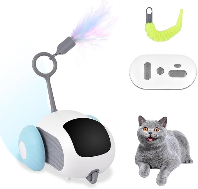Petmolico Smart Interactive Cat Toy Remote Control Cat Exercise Toys for Bored Indoor Electronic Cat Toys Blue