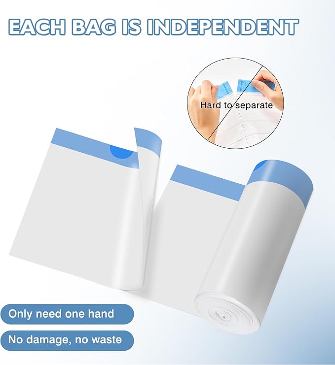 60 Count Self-Cleaning Cat Litter Box Liners Compatible With MW-SC01/MW-SC02/MW-LR01 Automatic Cat Litter Box, Drawstring Heavy Duty Cat Litter Receptacles Bags Replacement Trash Bag -18" x 12.6"