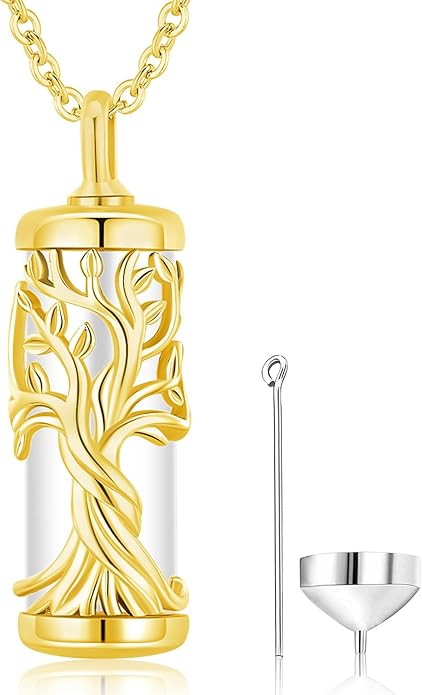 Aniu Cremation Jewelry for Ashes S925 Sterling Silver Urn Necklace Memorial Necklace for Human Ashes of Loved Ones Keepsake Pendant for Men Women