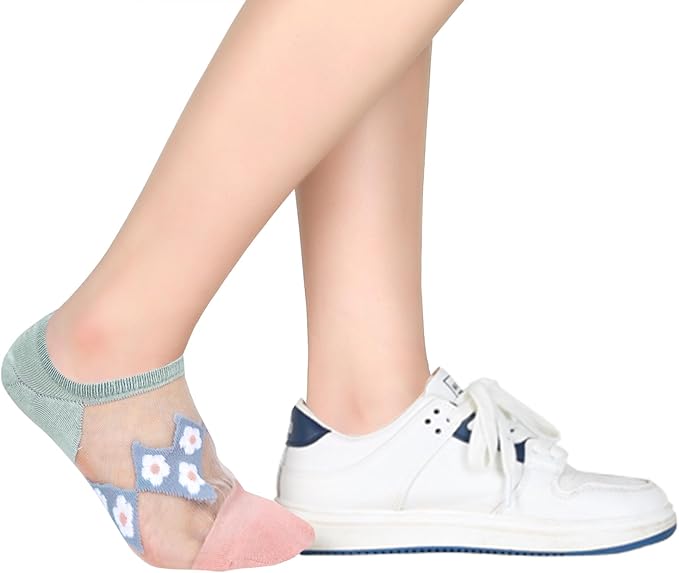 Benefeet Sox Sheer No Show Socks Women Girls Cute Thin Mesh Low Cut Liner Socks for Loafers Boat Shoes