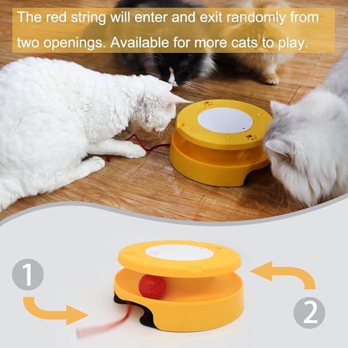 LASOCUHOO Cat Toys, Interactive Cat Toys for Bored Indoor Cats, Automatic Cat String Toy for Cat Exercise, Fit for Most Cats