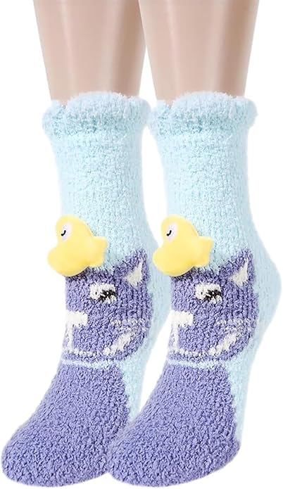 Benefeet Sox Cute Fuzzy Socks for Women Girls Fluffy Warm Cozy Novelty Slipper Socks Funny Animal Plush Sleeping Socks