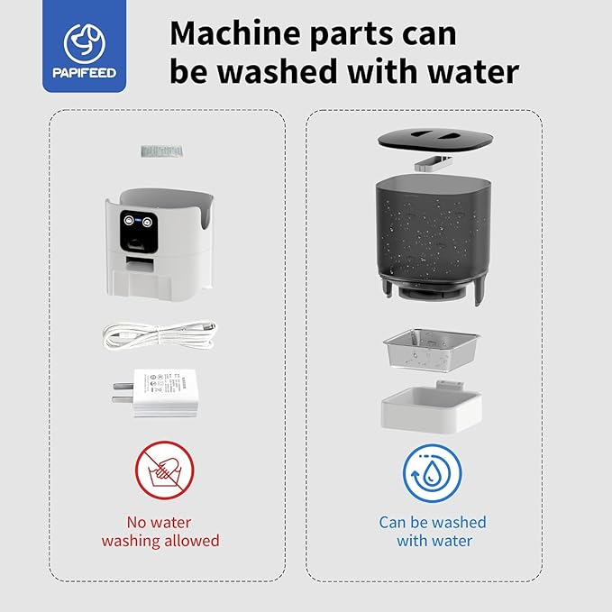 Automatic Cat Feeder with Camera, ‌Adjustable Angle 2.4G WiFi/App Pet Food Dispenser, 6L Timed Dispenser with Two-Way Audio, Auto Pet Feeder with Mat for Cat & Dog, 1-10 Meals Per Day