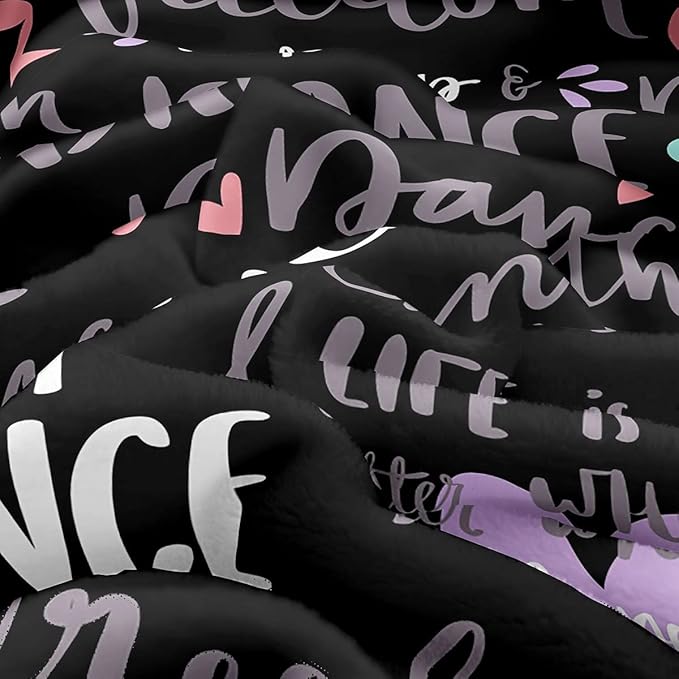 Feelyou Hippie Graffiti Fuzzy Sherpa Blanket Dance Life Fleece Throw Blanket Soft Cozy Fluffy Plush Blanket for Girls 50"X60"