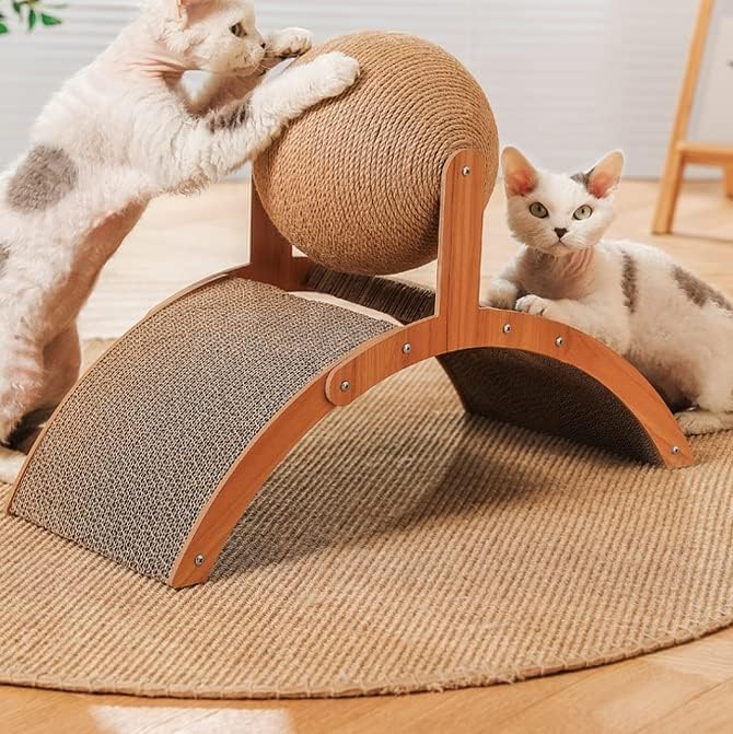 Cat Scratch Pad, Ferris Wheel Design, Suitable for Cat Play, Interaction, Nail Grinding, Bite Resistant. (Arch, Small)