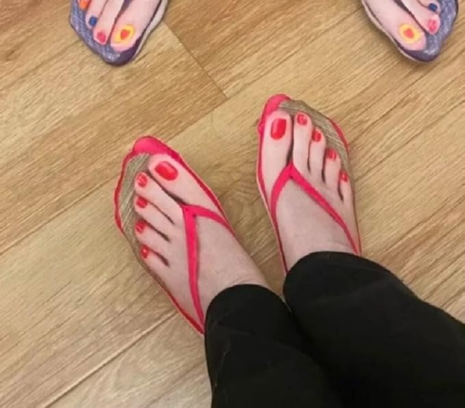 3D Manicure Print Socks Funny Flip Flop Socks 3D Pattern Socks Sandal Socks Low Cut Ankle Silly Socks- A Gag Gift