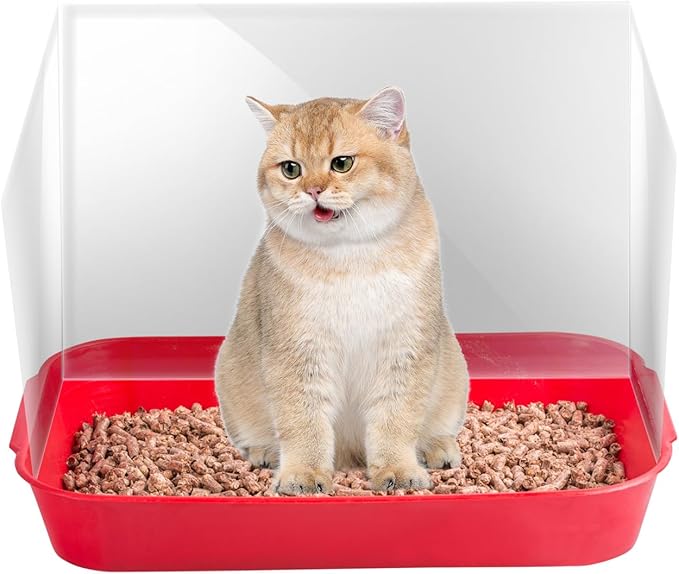3 PCS Cat Litter Box Pee Shields with 1 Nano Tape, Keep Litter in The Pan, Easy Clean Transparent Cat Litter Box Pee Splash Guard for Open Top Cat Litter Box 15.8×11.8in