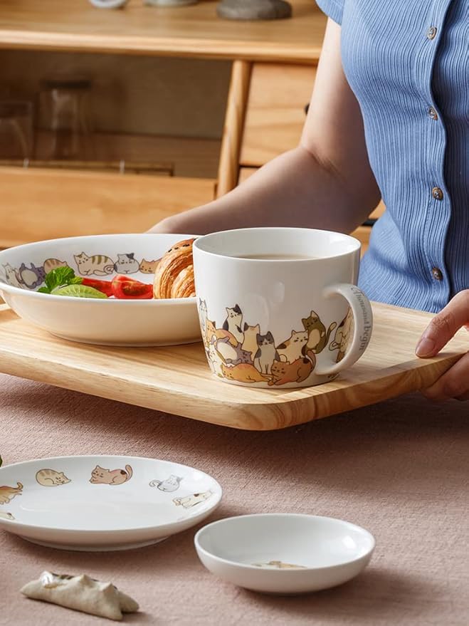 6pcs Ceramic Cat Appetizer Plates Sauce Dishes Dessert Dishes Seasoning Dishes