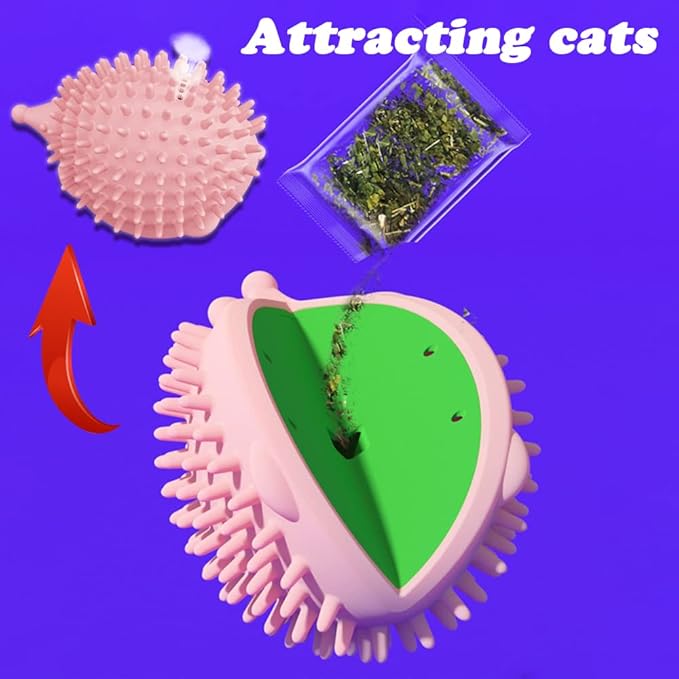 Cat and Dog Grooming Brush Wall Mount, Yellow (4.5in x 3.3in x 2.9in, 1 Count, Self Cleaning, Corner-fitting, Promotes Grooming and Entertainment)