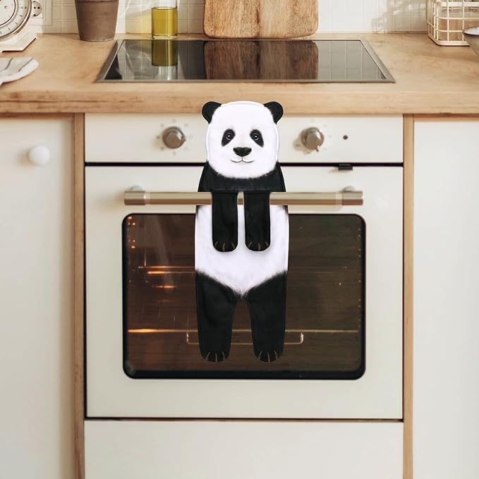 Funny Panda Gifts for Women Men Boys Girls- Cute Panda Hand Towel for Bathroom Kitchen- Unique Housewarming Mothers Valentines Birthday Gag Christmas Gifts for Women Mom Animal Lovers