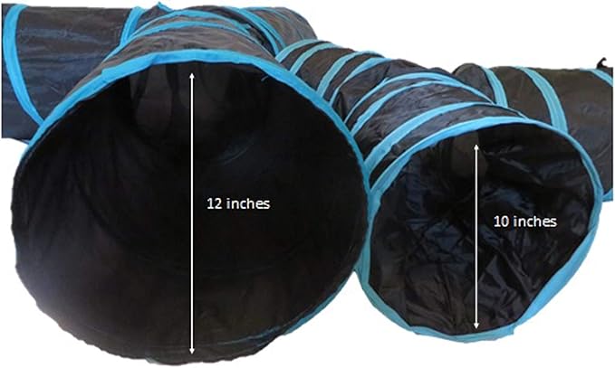 Premium 3 Way Cat Tunnel. Extra Large 12 Inch Diameter and Extra Long. A Big Collapsible Play Toy. Wide Pet Tunnel Tube for Other Pets Too!