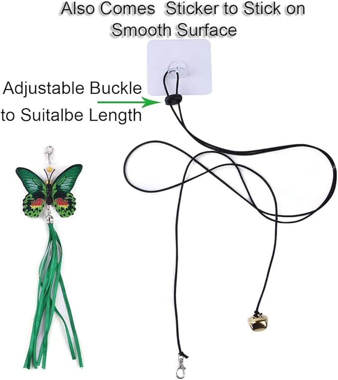 Interactive Cat Toys,Hanging Cat Toy Kits 10Pcs Cat Feather Toys Hanging Door Retractable Ropes,Upgraded Mouse Toys Set Kitten Play Teaser for Cat Jump Exercise (10Pcs)