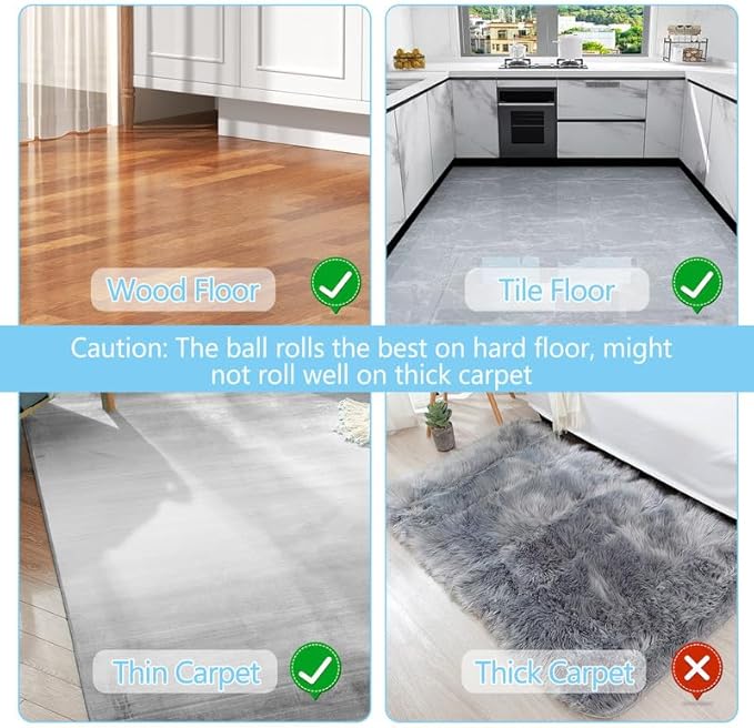 Interactive Cat Toy for Indoor Cats Electronic Rolling Ball Toy Rechargeable Kittens Toy Hide and Seek Mouse Catching Game(Dark Brown Bag)