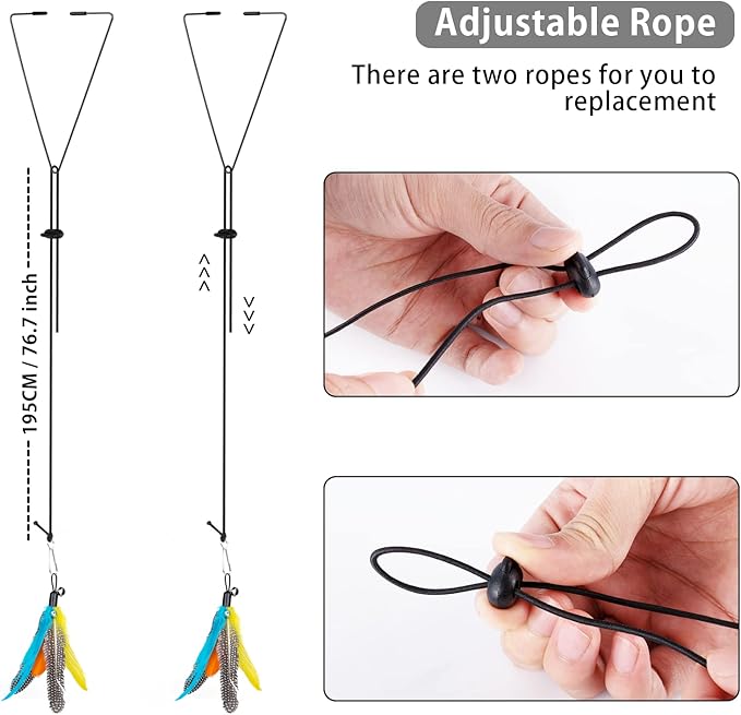 Interactive Cat Feather Toys, 15 Pack Self-Play Hanging Door Cat Mice Toys Hanging Interactive Cat Toys for Indoor Cats Kitten Play Chase Exercise, Cat Teaser Toy Mice Toys