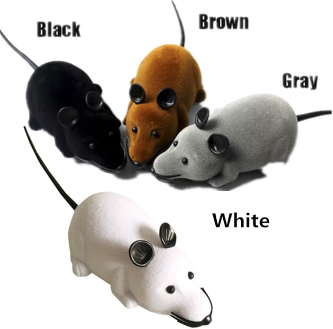 Wireless Remote Control Mock Fake Rat Mouse Mice RC Toy Prank Joke Scary Trick Bugs for Party and for Cat Puppy Funny Toy (Black)