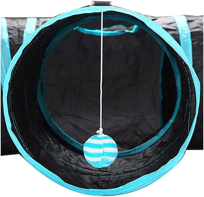iHOO Cat Tunnels Crinkle Play Toys Collapsible Tube with Ball Maze Cat House Pet Interactive for Cat Puppy Kitten Rabbit 3-Way Tunnel