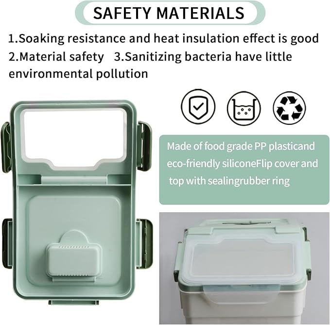 AnRui 2Pcs Airtight Flour Storage Containers 45LB, Large Rice Storage Container, Plastic Cereal Grain Dispenser Organizer Pet Dog Cat Food Storage Bin with Lid, with Measuring Cup, Scoop, Green