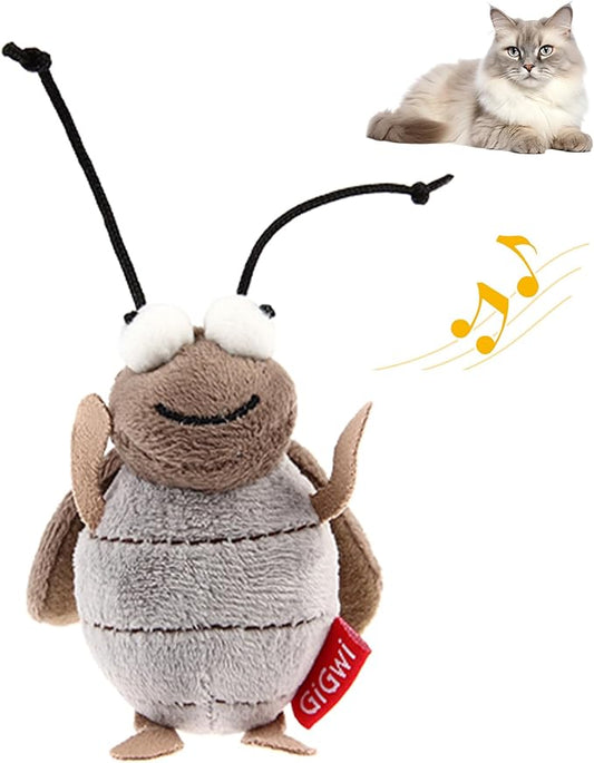 PETGEEK GiGwi Chirping Cricket Cat Toys Realistic Bird Plush Toy- Perfect Melody Chaser Cat Toys for Bored Indoor Adult Cats- Hangable Design Best Gift for Birthday, Thanksgiving, Christmas, New Year