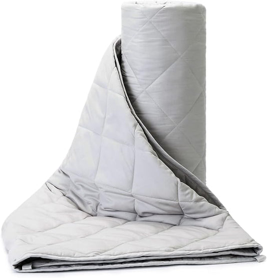 Sivio Weighted Blanket - 100% Cotton Heavy Blanket 7lbs, 41 x 56 inches, Breathable Soft Throw Blanket for Calm Sleeping for Home and School Nap, Solid Grey