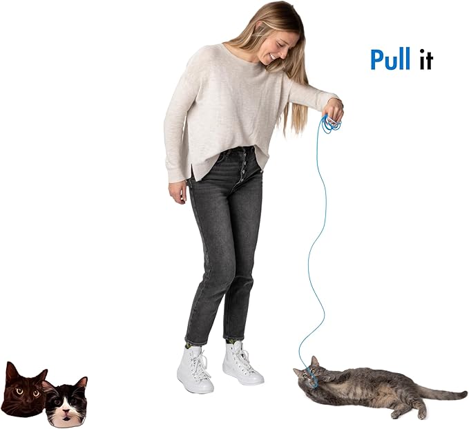 Niko and Oscar's Cat Toys | The Blue String | Cat String Toy | (1-Pack, Original, Blue)