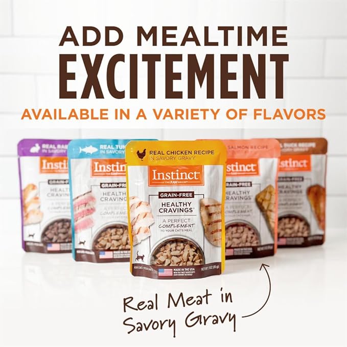 Instinct Healthy Cravings Grain Free Real Rabbit Recipe Natural Wet Cat Food Topper, 3 Ounce (Pack of 24)