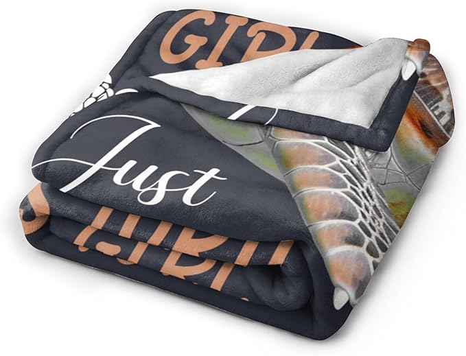 Sea Turtles Blanket for Woman Just A Girl Who Loves Turtle Throw Blanket Turtlesdecor Stuff Merch Cozy Flannel Fleece Fuzzy Warm Soft Plush Lightweight Bedding Turtles Gifts for Girls Couch 50"X40"