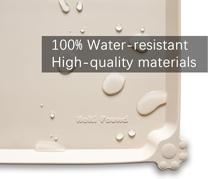 Hoki Found XX-Large Silicone Pet Food Mats Tray - Non Slip Pet Dog Cat Bowl Mats Placemat - Dog Pet Cat Feeding Mat - Waterproof Dog Cat Food Mats -Pet Water Mats for Carpet -Papayawhip
