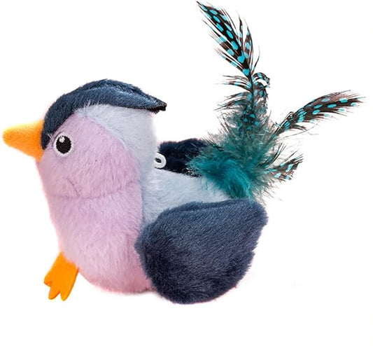 Cat Toys Bird Simulation Cat Toys Cute and Vivid Cat Toy for Cats Play and Exercise Pet Indoor Dancing Playing Toy (Lake Blue)