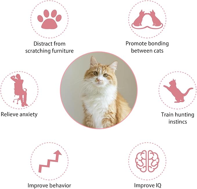 Cat Collar Toy, 3 Pcs Cat Feather Toy with Neck Collar, Interactive Self Playing Toys with Bell for Indoor Kittens Small Animals(Pink/Blue/Green)