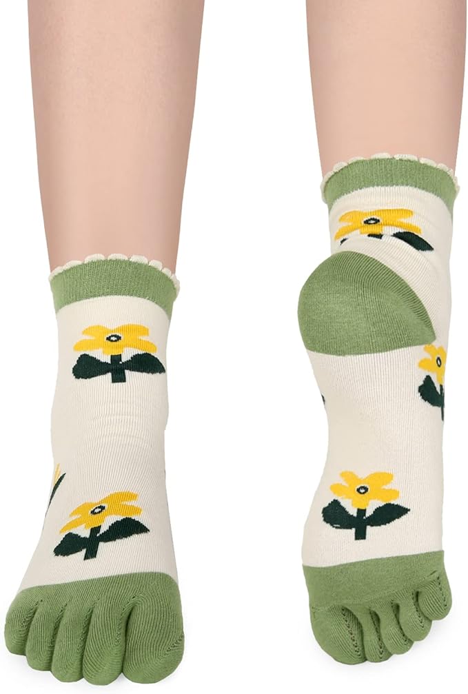 Benefeet Sox Funny Toe Socks Women Five Finger Socks Girls Cute Toe Seperated Cotton Socks Running Athletic Christmas Gifts