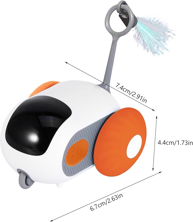 S SUNSBELL Cat Toys for Indoor,Turbo Tail Cat 3.0 Remote Control Mouse Cat Toy, Smart Interactive Cat Toy with Remote Control and 2-Speed Adjustment (Orange)